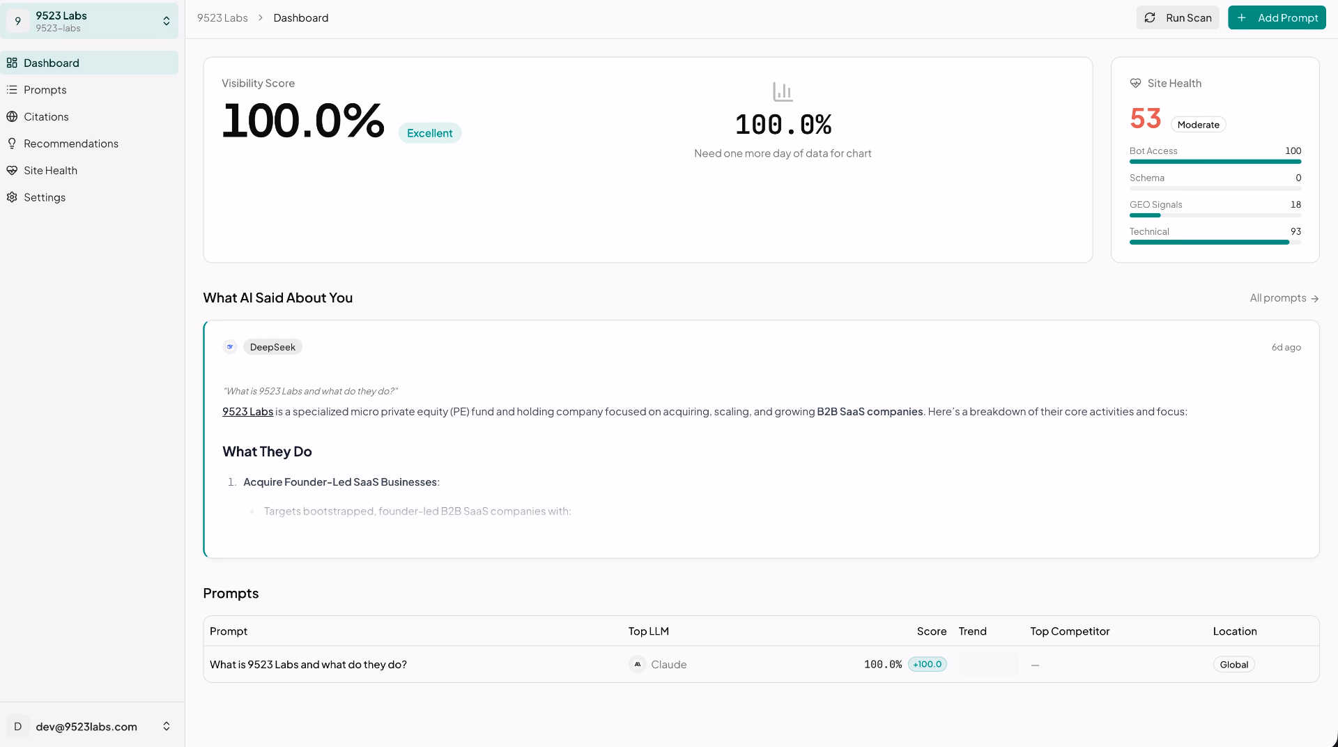 Prompt Metrics preview