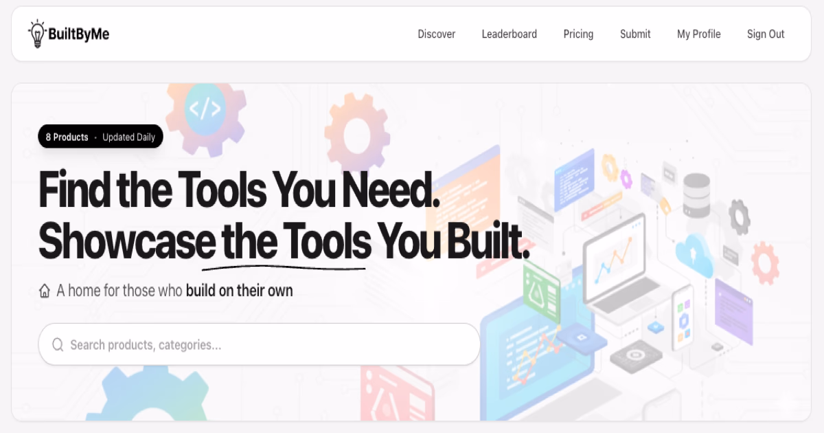 BuiltByMe - Discover Products Built by Indie Makers preview